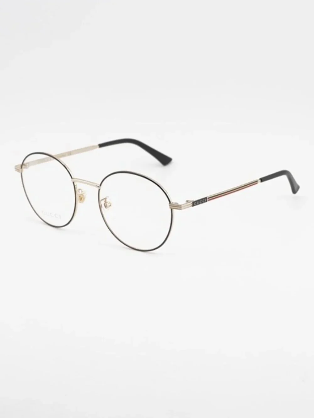 Gucci GG0839OK 001 Eyeglasses Black/Gold 52mm Round Frame